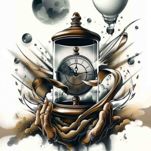 abstract-time-realism-clean-whites-for-lower-chest – tattoo design ideas free ai generated – Gallery: watches-hourglass-inkby-ai