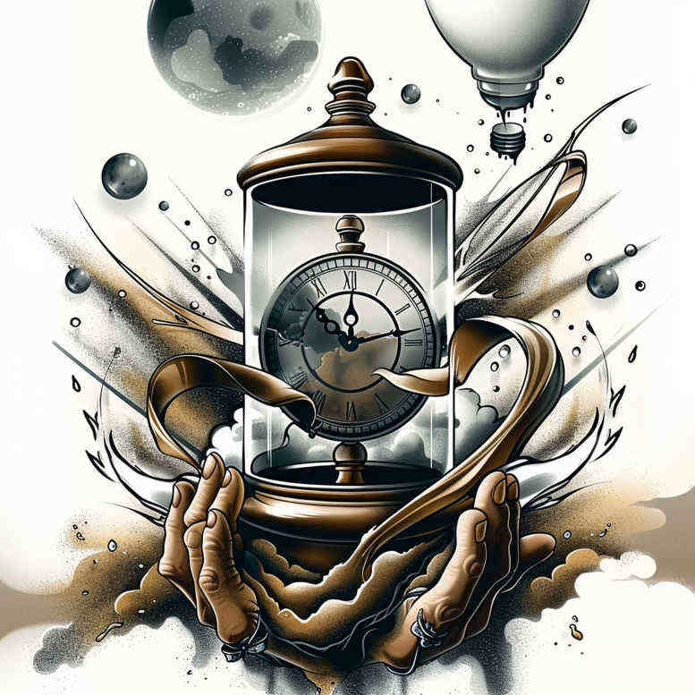 abstract-time-realism-clean-whites-for-lower-chest – tattoo design ideas free ai generated – Gallery: watches-hourglass-inkby-ai