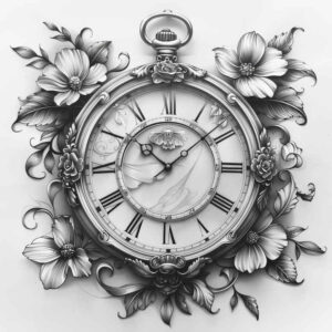 abstract-time-neotraditional-clean-fill-for-lower-leg – tattoo design ideas free ai generated – Gallery: watches-hourglass-inkby-ai