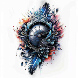 time-and-space-neotraditional-detailed-textures-for-forearm – tattoo design ideas free ai generated – Gallery: watches-hourglass-inkby-ai