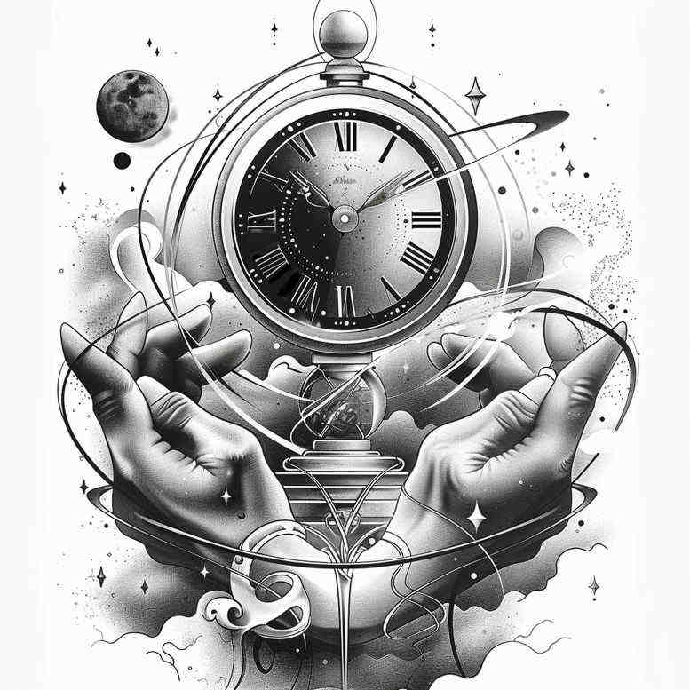 passing-realism-mirrored-effect-for-shin – tattoo design ideas free ai generated – Gallery: watches-hourglass-inkby-ai