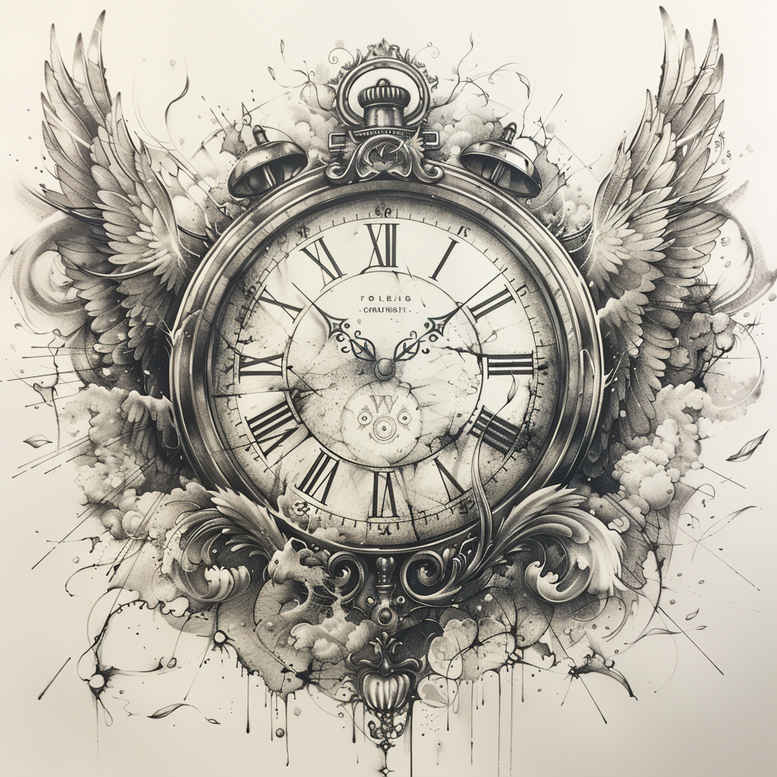 time-journey-symbol-neotraditional-modern-classic-for-abdomen – tattoo design ideas free ai generated – Gallery: watches-hourglass-inkby-ai