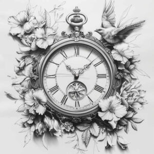 time-eternity-and-passing-symbol-surrealism-morphic-transformation-for-shoulder – tattoo design ideas free ai generated – Gallery: watches-hourglass-inkby-ai