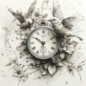 time-memory-symbol-realism-natural-contrast-for-spine – tattoo design ideas free ai generated – Gallery: watches-hourglass-inkby-ai