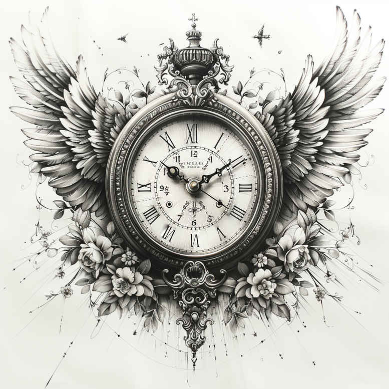 time-evolution-symbol-surrealism-enigmatic-for-shoulder – tattoo design ideas free ai generated – Gallery: watches-hourglass-inkby-ai