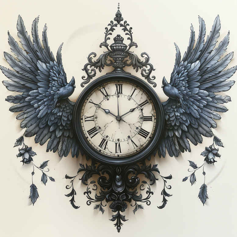 time-spiritual-motif-neotraditional-fine-detail-for-calf – tattoo design ideas free ai generated – Gallery: watches-hourglass-inkby-ai