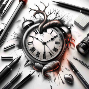 watches-hourglass tattoo design ideas Neotraditional sharp edges antique measure symbol of strength