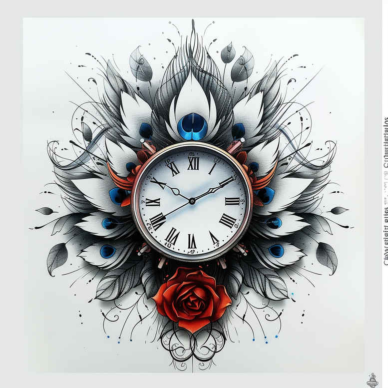 watches-hourglass tattoo design ideas Realism natural look classic measure symbolising determination