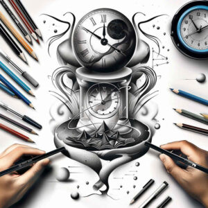 watches-hourglass tattoo design ideas contrasting colors dust fall for shoulder