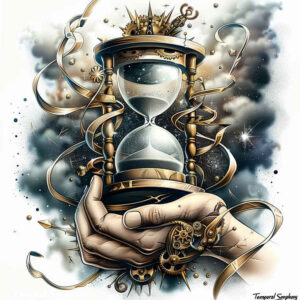 watches-hourglass tattoo design ideas high-key fading time for upper back