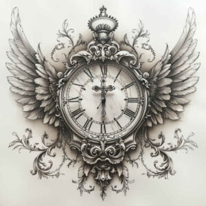 watches-hourglass tattoo design ideas Surrealism imaginative fleeting moments embodying strength
