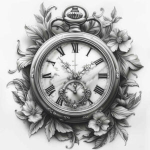 watches-hourglass tattoo design ideas Surrealism altered reality fleeting moments for abdomen