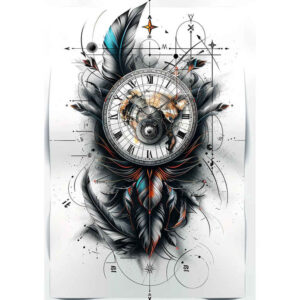 watches-hourglass tattoo design ideas photo-realistic fleeting moments for stomach
