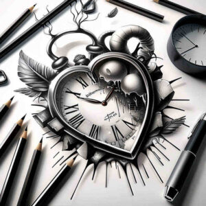 watches-hourglass tattoo design ideas minimal fleeting moments symbolising courage