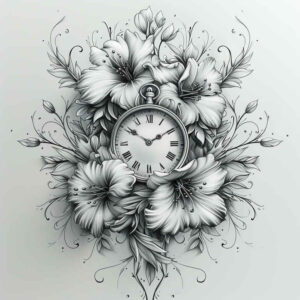 watches-hourglass tattoo design ideas vivid gradients fleeting moments symbolising perseverance