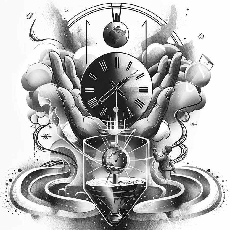 watches-hourglass tattoo design ideas saturated hues fleeting tattoo embodying endurance