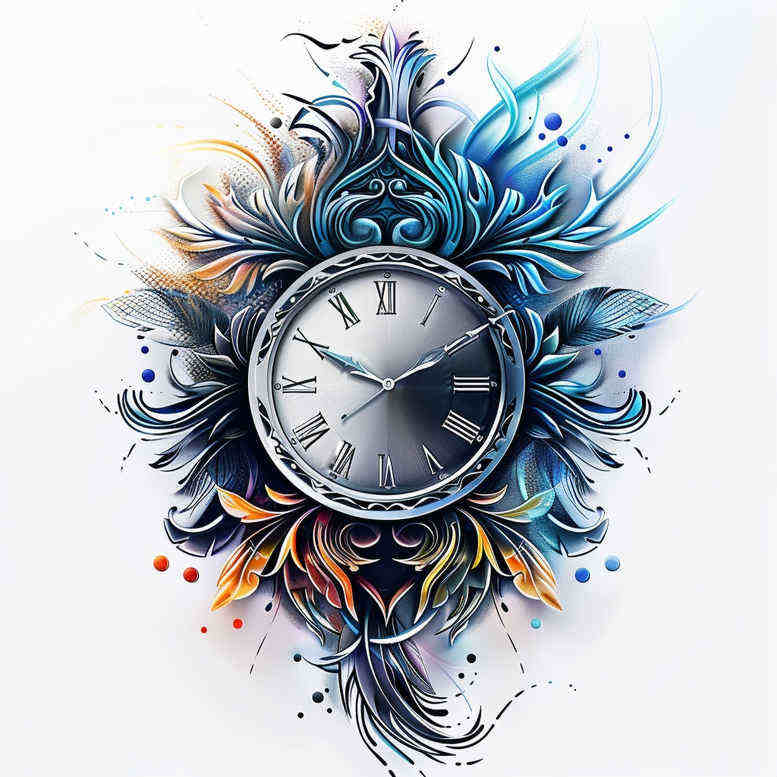 watches-hourglass tattoo design ideas Surrealism ghostly shapes fleeting tattoo embodying strength