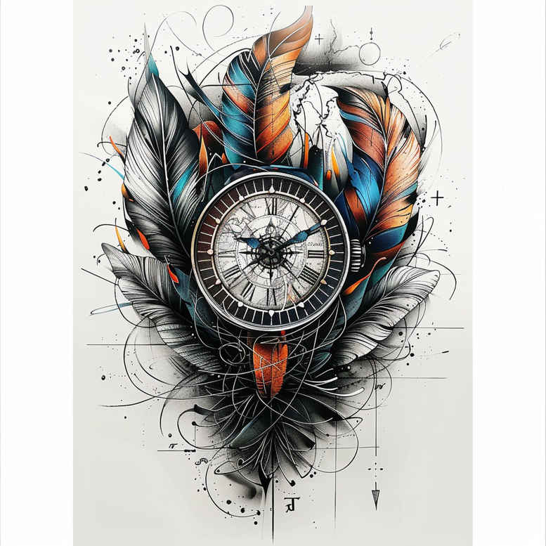 watches-hourglass tattoo design ideas color richness fleeting tattoo for fingers