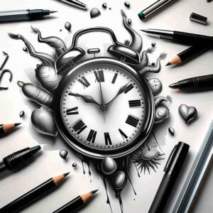 watches-hourglass tattoo design ideas CGI-rendered fleeting tattoo represents strength