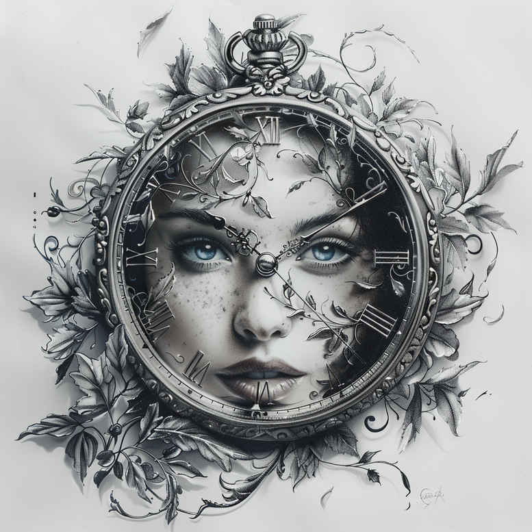 watches-hourglass tattoo design ideas Surrealism psychedelic hourglass shape for chest