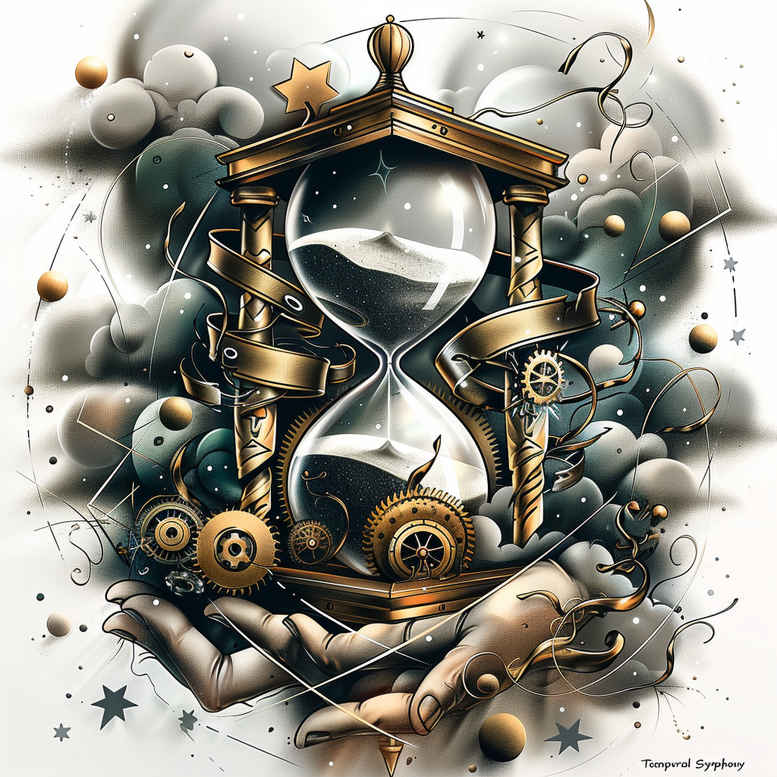 watches-hourglass tattoo design ideas gradient fills hourglass shape for upper back