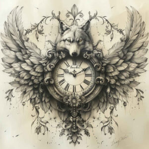 watches-hourglass tattoo design ideas Surrealism floating elements life countdown for neck