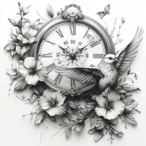 watches-hourglass tattoo design ideas refined contrast life marker for collarbone