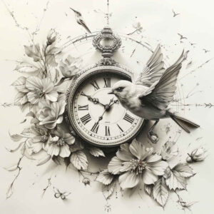 watches-hourglass tattoo design ideas hyper-detailed old timer for heel