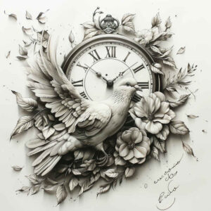 watches-hourglass tattoo design ideas watercolor-style sands of time embodying resilience