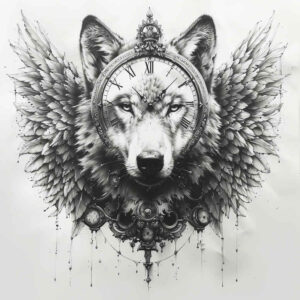watches-hourglass tattoo design ideas Surrealism psychedelic symbolic countdown embodying endurance