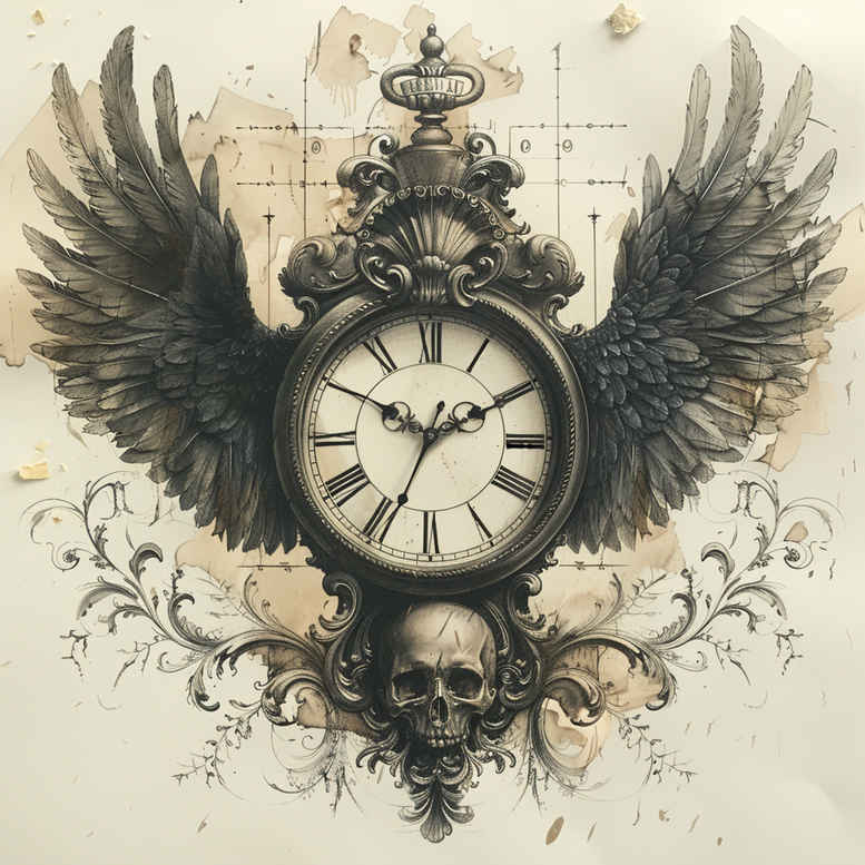 watches-hourglass tattoo design ideas Realism soft contrast symbolic countdown for scapula