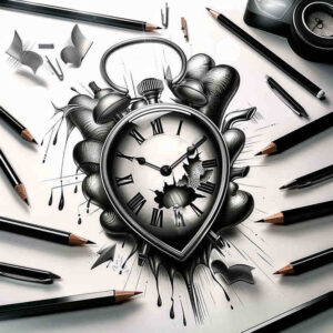watches-hourglass tattoo design ideas Realism textured skin temporal art for back of neck
