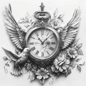 watches-hourglass tattoo design ideas volume effect temporal art for foot