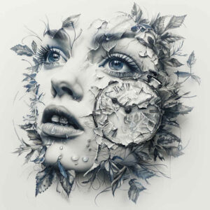 watches-hourglass tattoo design ideas deep-shading temporal art for shoulder blade