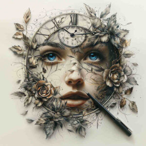 watches-hourglass tattoo design ideas Surrealism subconscious themes ticking symbol for calf