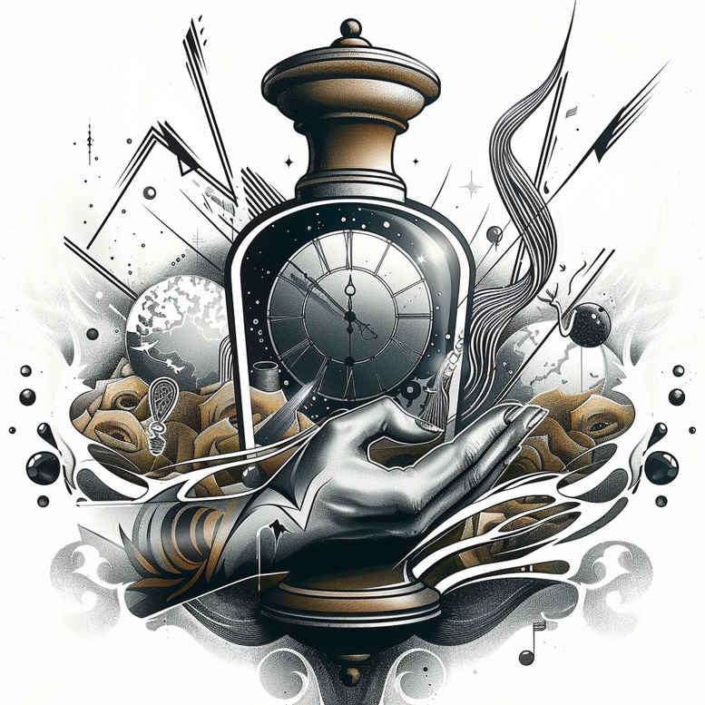 watches-hourglass tattoo design ideas glowing time echo represents determination