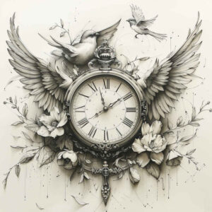 watches-hourglass tattoo design ideas rich blacks time flow for shoulder