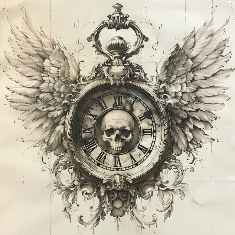 watches-hourglass tattoo design ideas Surrealism mysterious time funnel for knee