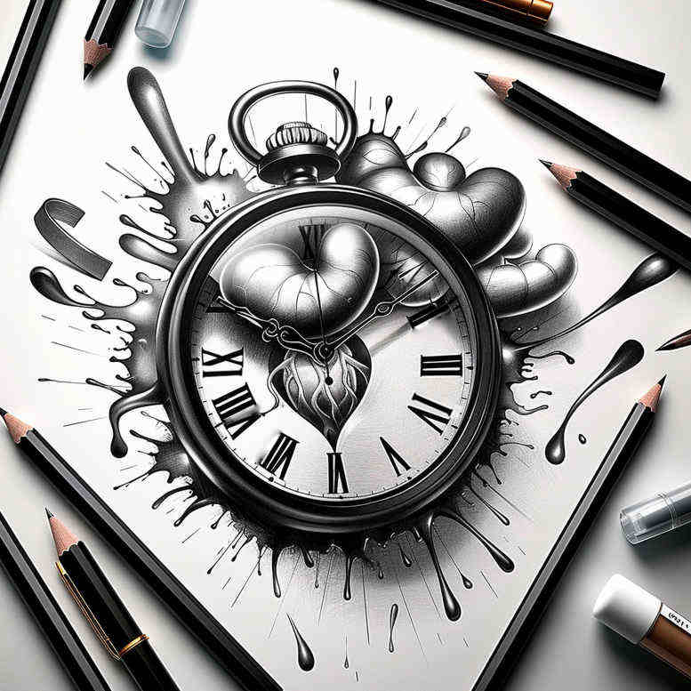 watches-hourglass tattoo design ideas vector-style time funnel for triceps