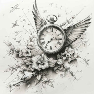 watches-hourglass tattoo design ideas Surrealism hyperreal timekeeper for outer arm