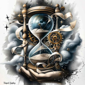 watches-hourglass tattoo design ideas Realism natural look visual countdown for palm