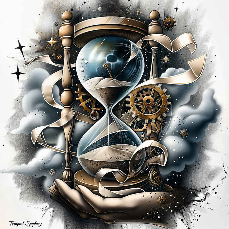 watches-hourglass tattoo design ideas Realism natural look visual countdown for palm