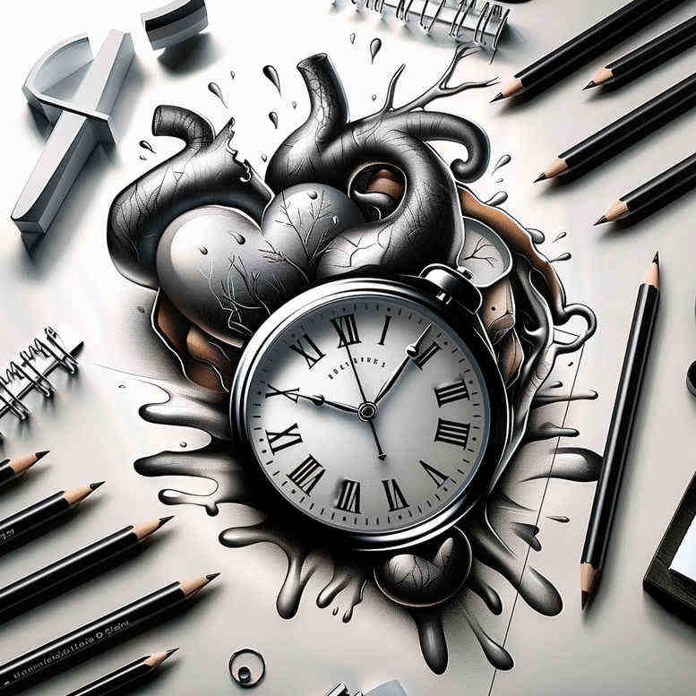 time-journey-symbol-surrealism-translucent-layers-for-sternum – tattoo design ideas free ai generated – Gallery: watches-hourglass-inkby-ai