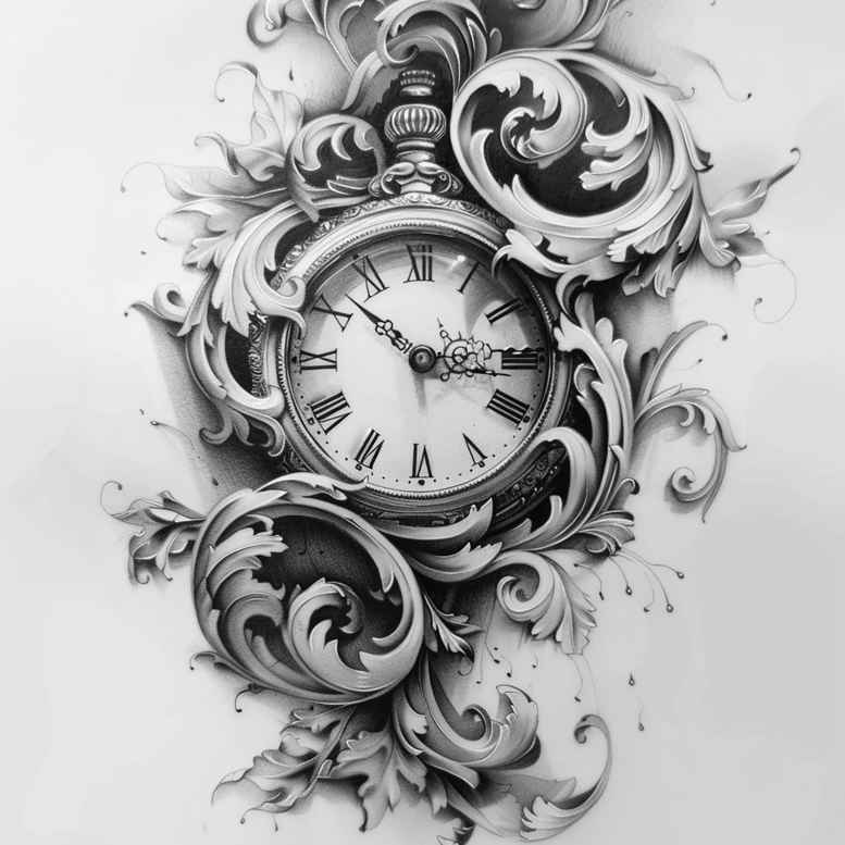 moment-surrealism-abstract-forms-for-calf – tattoo design ideas free ai generated – Gallery: watches-hourglass-inkby-ai