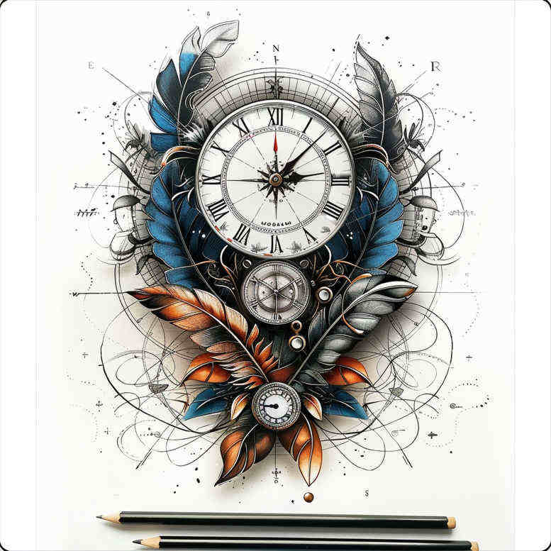 time-and-space-neotraditional-modern-classic-for-triceps – tattoo design ideas free ai generated – Gallery: watches-hourglass-inkby-ai