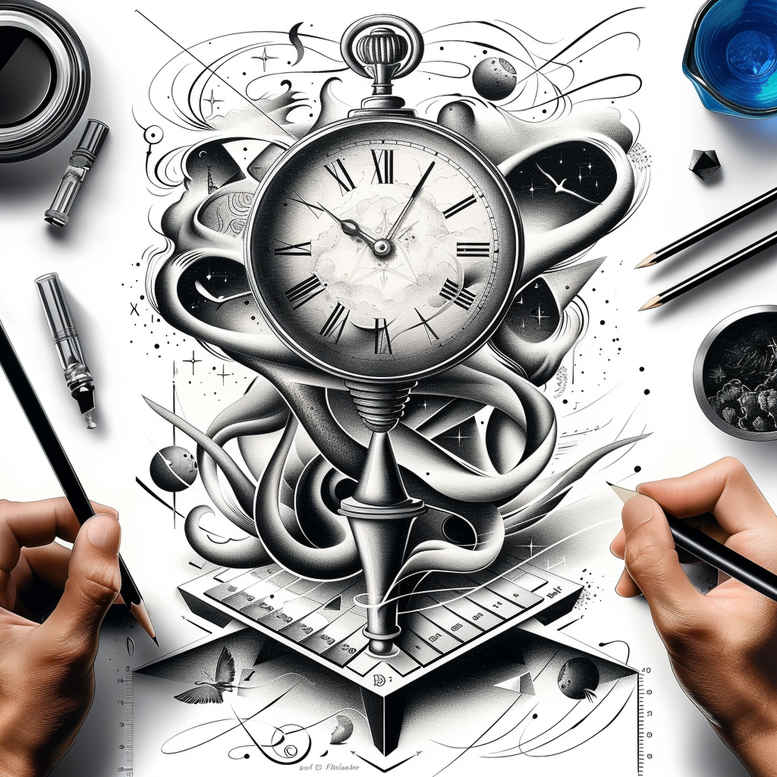 time-transformation-symbol-surrealism-subconscious-themes-for-outer-arm – tattoo design ideas free ai generated – Gallery: watches-hourglass-inkby-ai