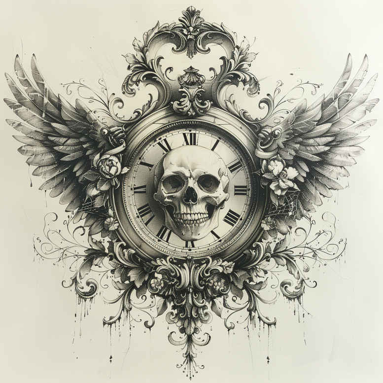 time-spiritual-motif-realism-portrait-realism-for-side-torso – tattoo design ideas free ai generated – Gallery: watches-hourglass-inkby-ai