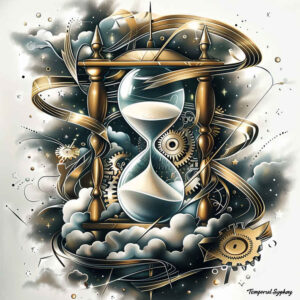abstract-time-surrealism-blurred-edges-for-lower-thigh – tattoo design ideas free ai generated – Gallery: watches-hourglass-inkby-ai