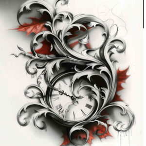 time-with-ornament-neotraditional-fine-detail-for-hip – tattoo design ideas free ai generated – Gallery: watches-hourglass-inkby-ai