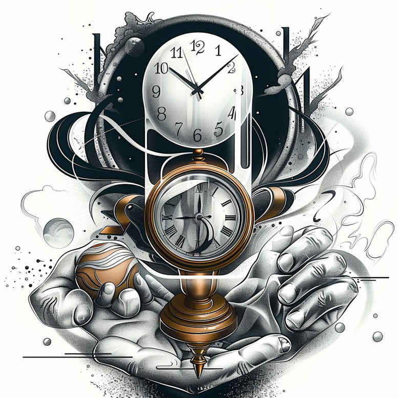 time-artistic-detail-neotraditional-color-saturation-for-nape – tattoo design ideas free ai generated – Gallery: watches-hourglass-inkby-ai